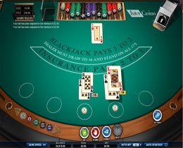Screenshot of a European Blackjack Table